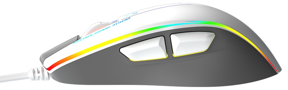 Мышь MeeTion GM23 2023 [проводная, светодиодная, 12800 DPI, 1000 Гц, подсветка, белый]