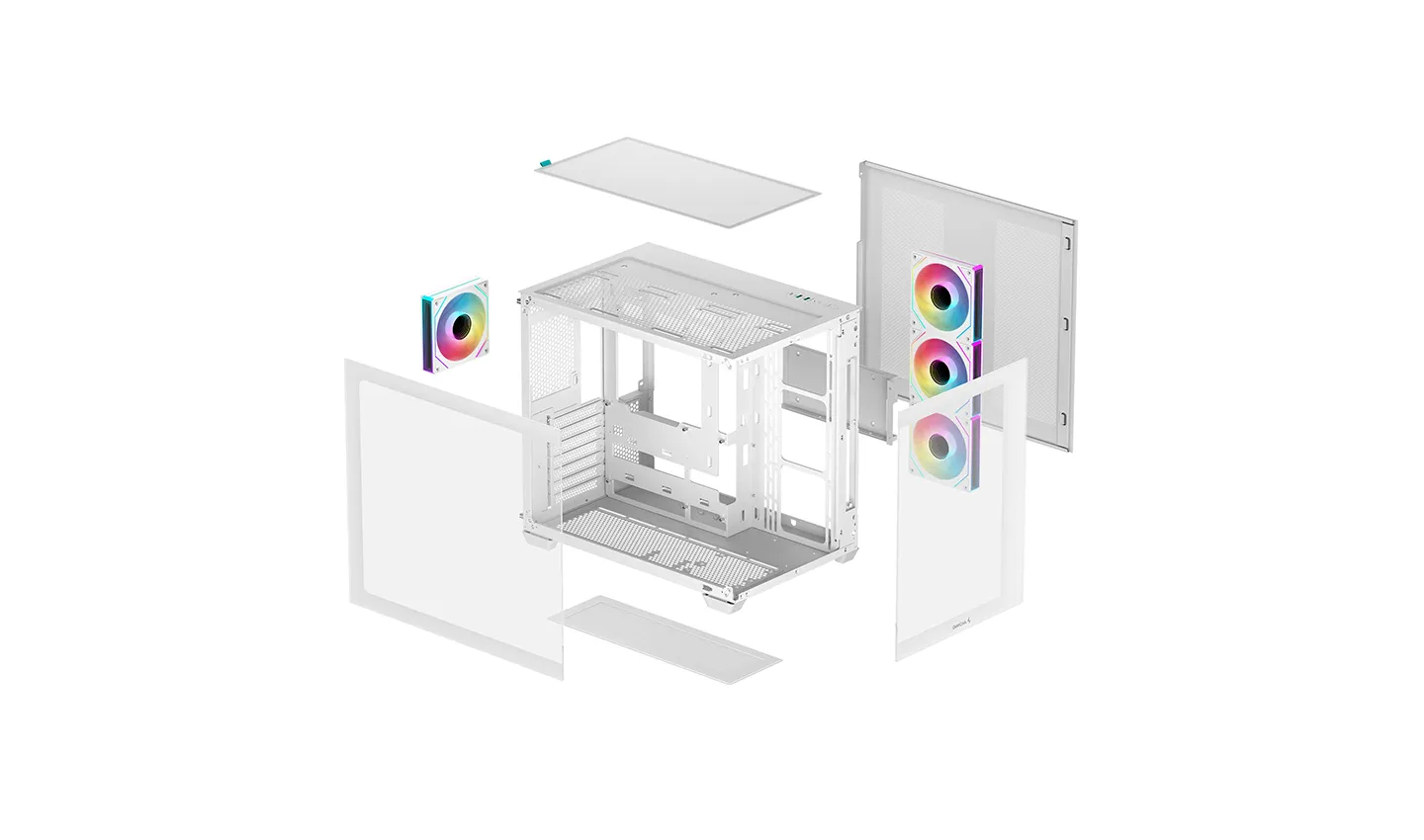 Корпус DeepCool CG530 4F WH (R-CG530-WHADA4-G-1) [Midi Tower, 4x 120 мм ARGB, белый]