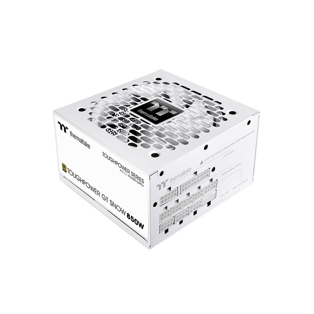 Блок питания Thermaltake TOUGHPOWER GT Snow 850W (PS-TPT-0850FNFAGE-W) [850 Вт, 80 PLUS Gold, 6x SATA, 1 x 16 pin (12VHPWR), 4 x 6+2 pin PCIe, 2x 4+4 pin CPU, ATX]