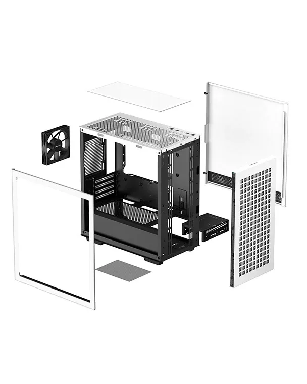 Корпус Deepcool CH370 WH, Midi Tower, белый - купить в интернет-магазине Forcecom.kz Корпус Deepcool CH370 WH, Midi Tower, белый