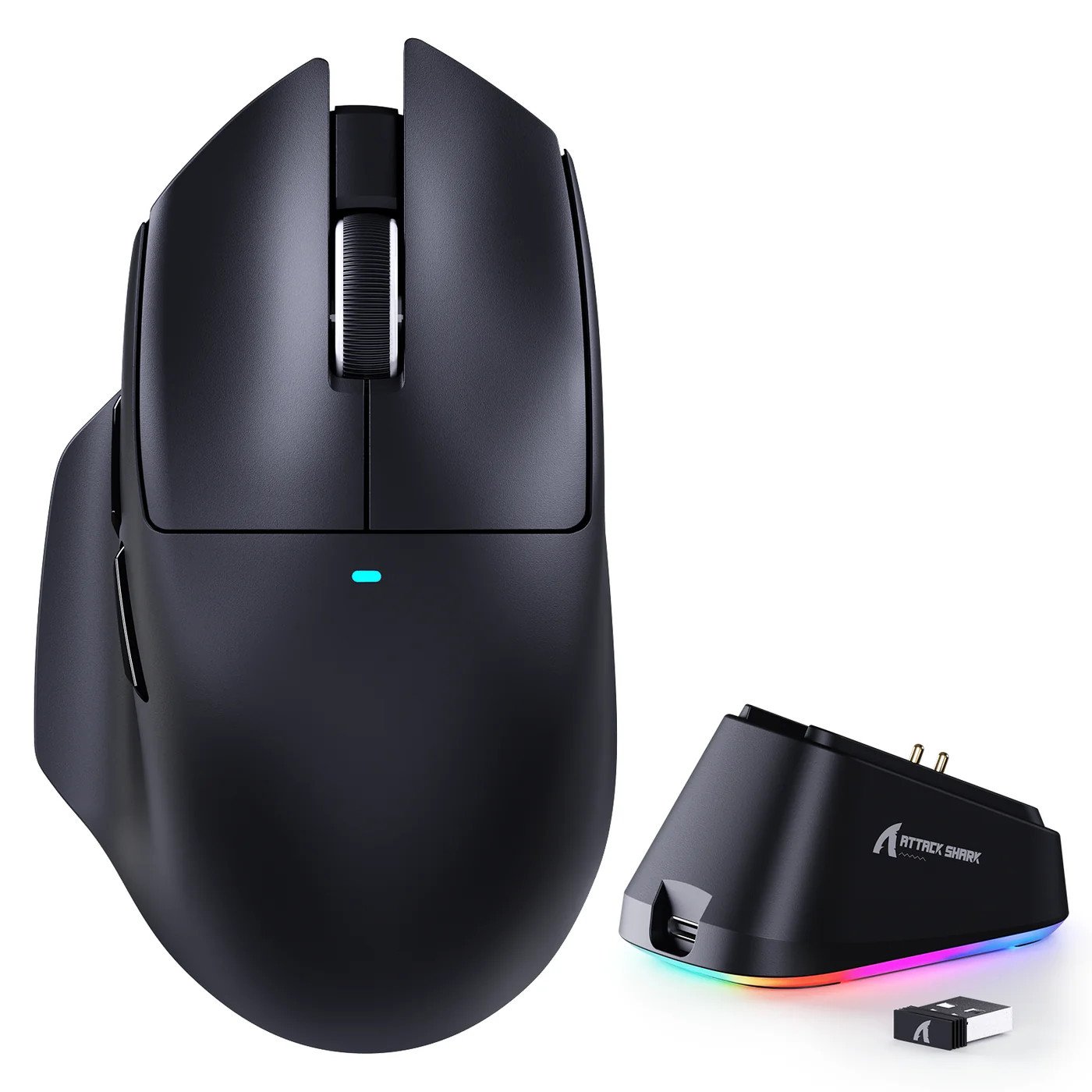 Мышь Attack Shark V6 Black, PAW3311, 25000 DPI, 2.4/BT/Wired, 100 Million Clicks, 500mAh, 65±3g