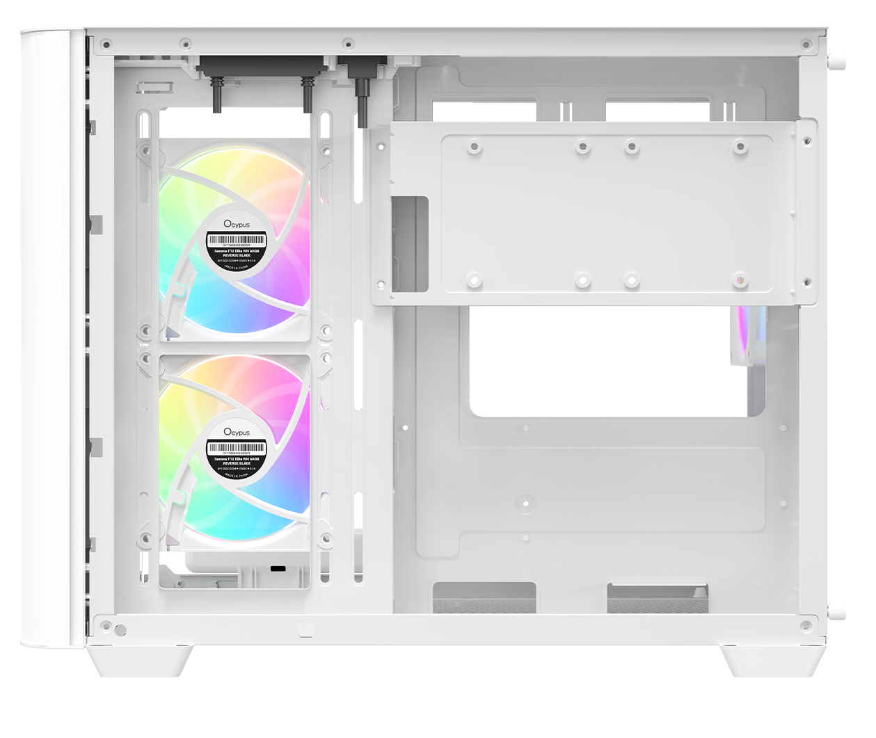 Корпус Ocypus Iota C50 Curve ARGB (Iota-C50-WHD300CD-GL) [Mini Tower, 3 x 120 мм, белый]