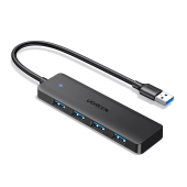 USB HUB UGREEN CM219 (25851) USB 3.0 A 4 Ports Black  0.15M