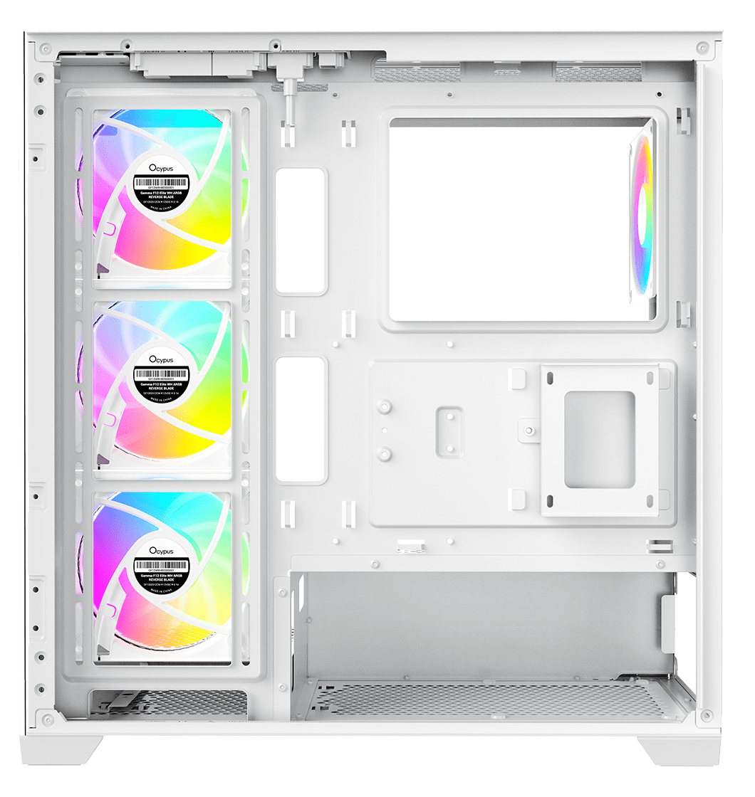 Корпус Ocypus Gamma C72 WH ARGB (Gamma-C72-WHD400XX-GL) [Midi Tower, 4 x 120 мм ARGB, белый]