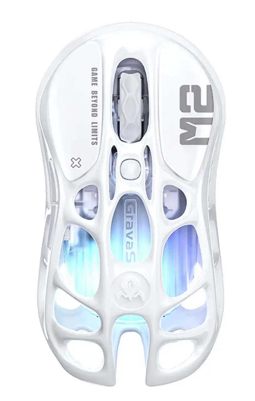 Мышь Gravastar Mercury M2 [беспроводная, светодиодная, 26000 DPI, 1000 Гц подсветка, белая]