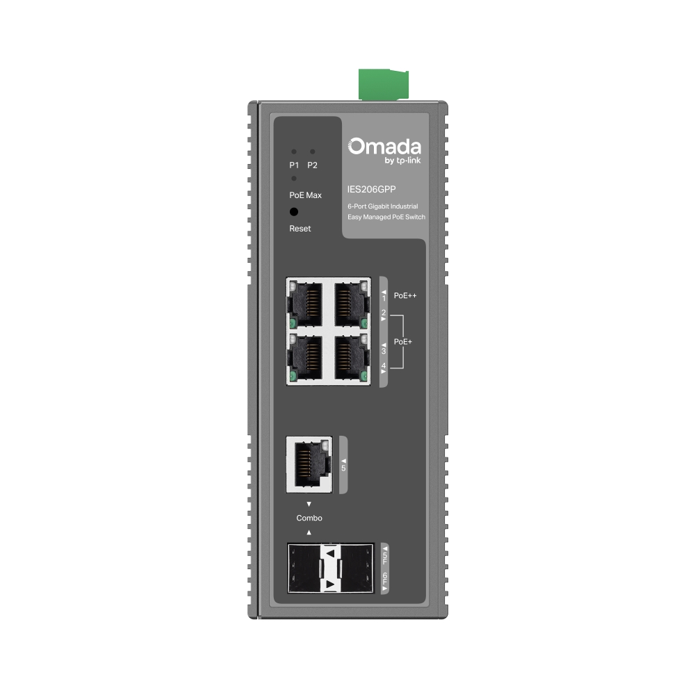 Коммутатор Tp-Link IES206GPP, индустриальный PoE+ Smart GbE 6-портовый 