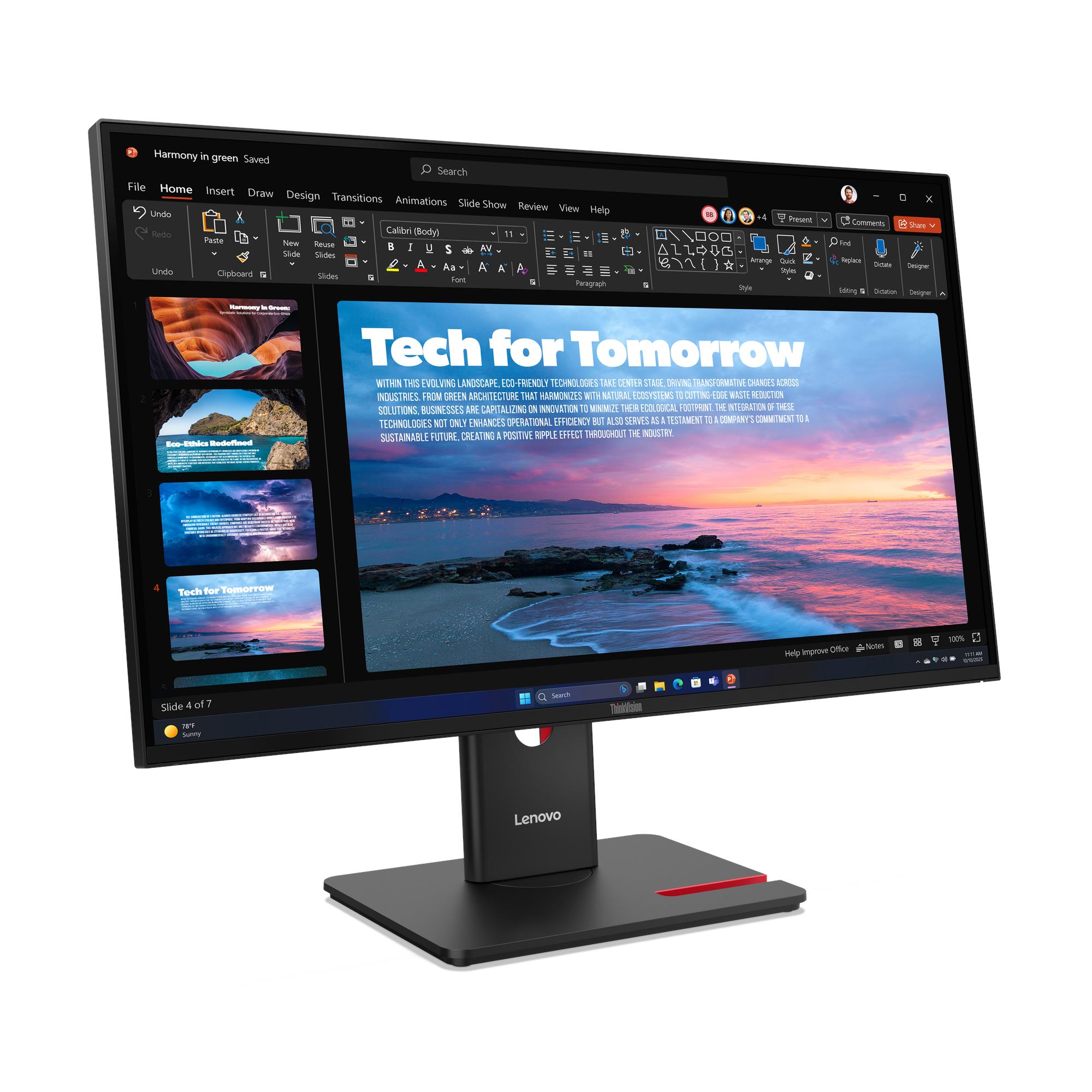 Монитор Lenovo T27QD-40 (64AAGAT2EU) [27", 2560x1440, 120Гц, 4 мс, HDMI, DisplayPort x2, USB Type-C]
