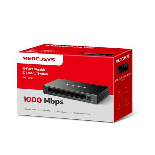 Коммутатор Mercusys MS108GS(UN) - купить в интернет-магазине Forcecom.kz Коммутатор Mercusys MS108GS(UN)