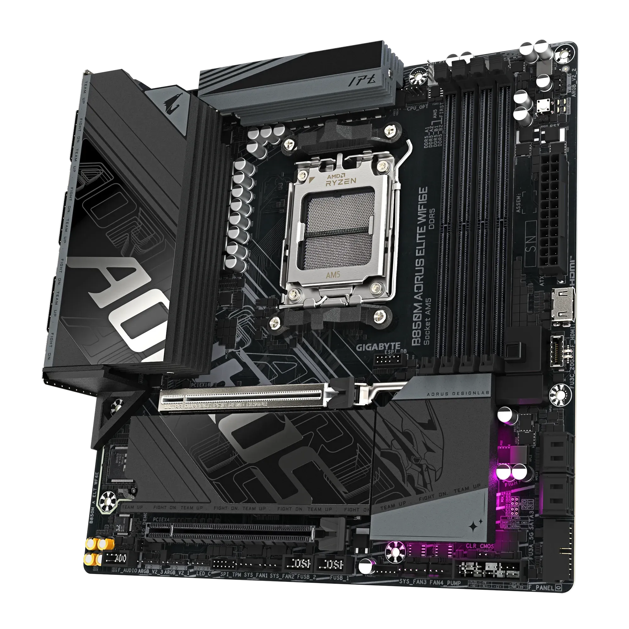 Материнская плата Gigabyte B850M AORUS ELITE WIFI6E [AM5, AMD B850, 4xDDR 4, 2xM.2, 2xPCI-E x16, Micro-ATX]