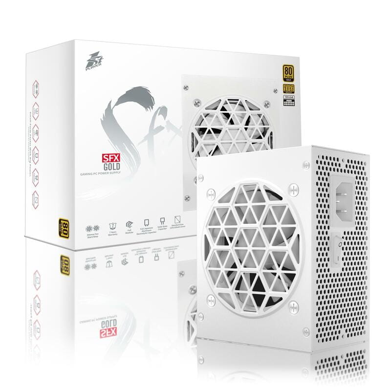 Блок питания 1stPlayer SFX 850W White Gold (PS-850SFX WHITE) [850 Вт, 80 PLUS Gold, 8x SATA, 1 x 16 pin (12VHPWR), 2 x 6+2 pin PCIe, 4+4 pin CPU, SFX]