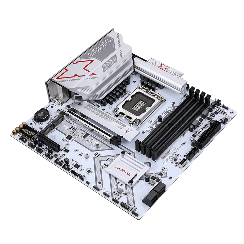 Материнская плата Colorful BATTLE-AX B860M-WHITE V20 [LGA 1851, Intel B860, 4xDDR5, 3xM.2, 1xPCI-E x16, Micro-ATX]