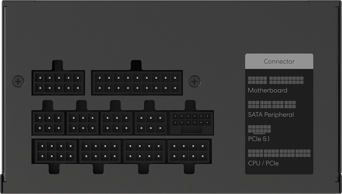 Блок питания Formula V FV-1000GM (FV-1000GM) [1000 Вт, 80 PLUS Gold, 8x SATA, 1 x 16 pin (12VHPWR), 3 x 6+2 pin PCIe, 2x 4+4 pin CPU, ATX]