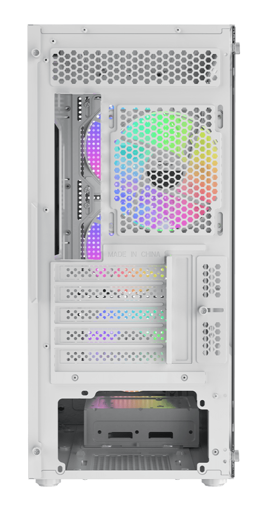 Корпус Ocypus Gamma C50 WH ARGB (Gamma-C50-WHG400XX-GL) [Mini Tower, 4 x 120 мм, белый]