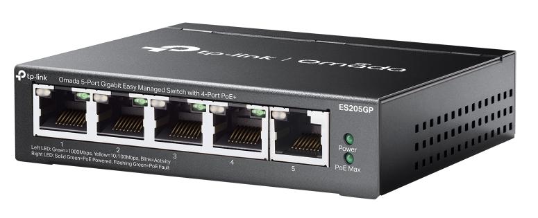Коммутатор TP-Link Omada ES205GP PoE+ GbE Easy Managed  5-портовый 