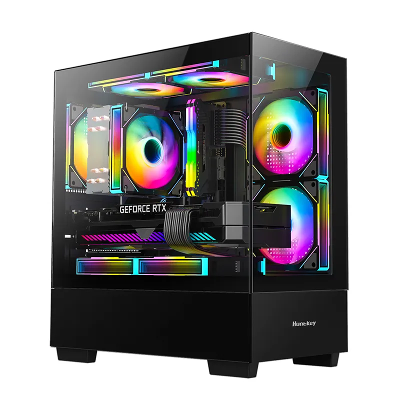 Корпус HuntKey G35 [Midi Tower, 3x 120 мм RGB, черный]