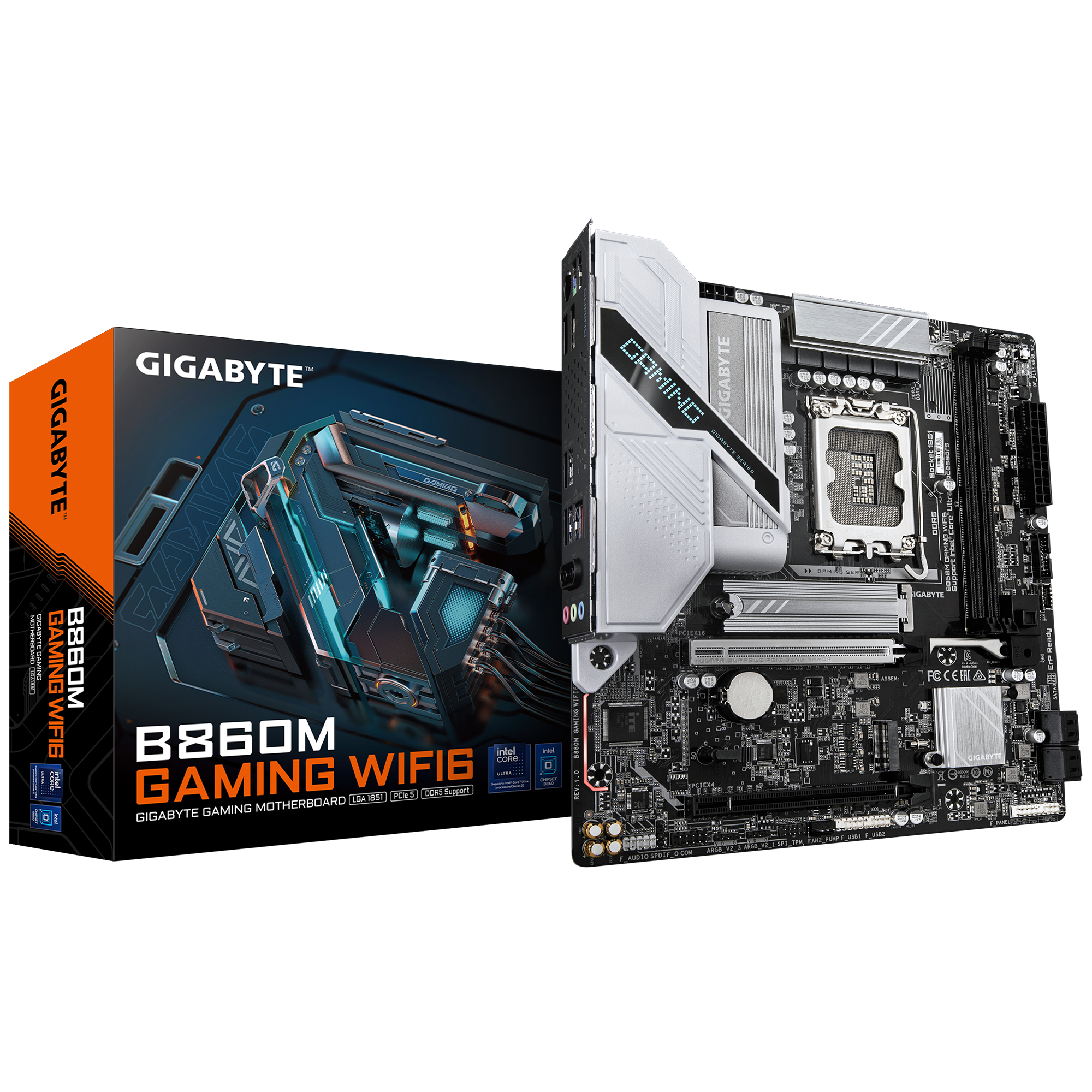 Материнская плата Gigabyte B860M GAMING WIFI6 [LGA 1851, Intel B860, 4xDDR 5, 2xM.2, 2xPCI-E x16, Micro-ATX]