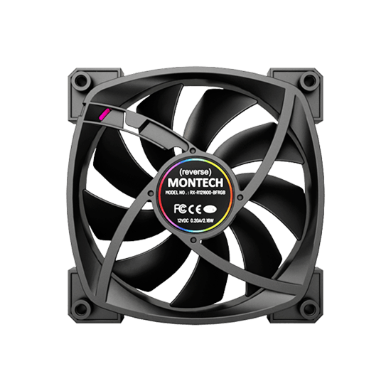 Вентилятор для корпуса Montech RX120 PWM Reverse [120 мм, 1600 об/мин, 59 CFM, 27 dBA, PWM]