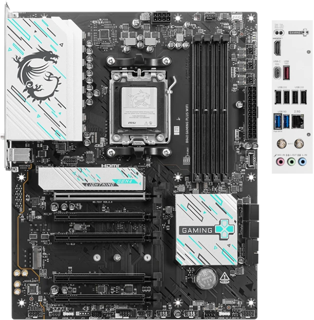 Материнская плата MSI B840 GAMING PLUS WIFI [AM5, AMD B840, 4xDDR 5, 2xM.2, 5xPCI-E x16, Standard-ATX]