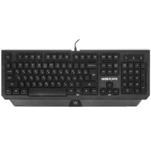 Клавиатура проводная игровая Defender Underlord GK-340L [мембранная, проводная, клавиш - 104, подсветка] 