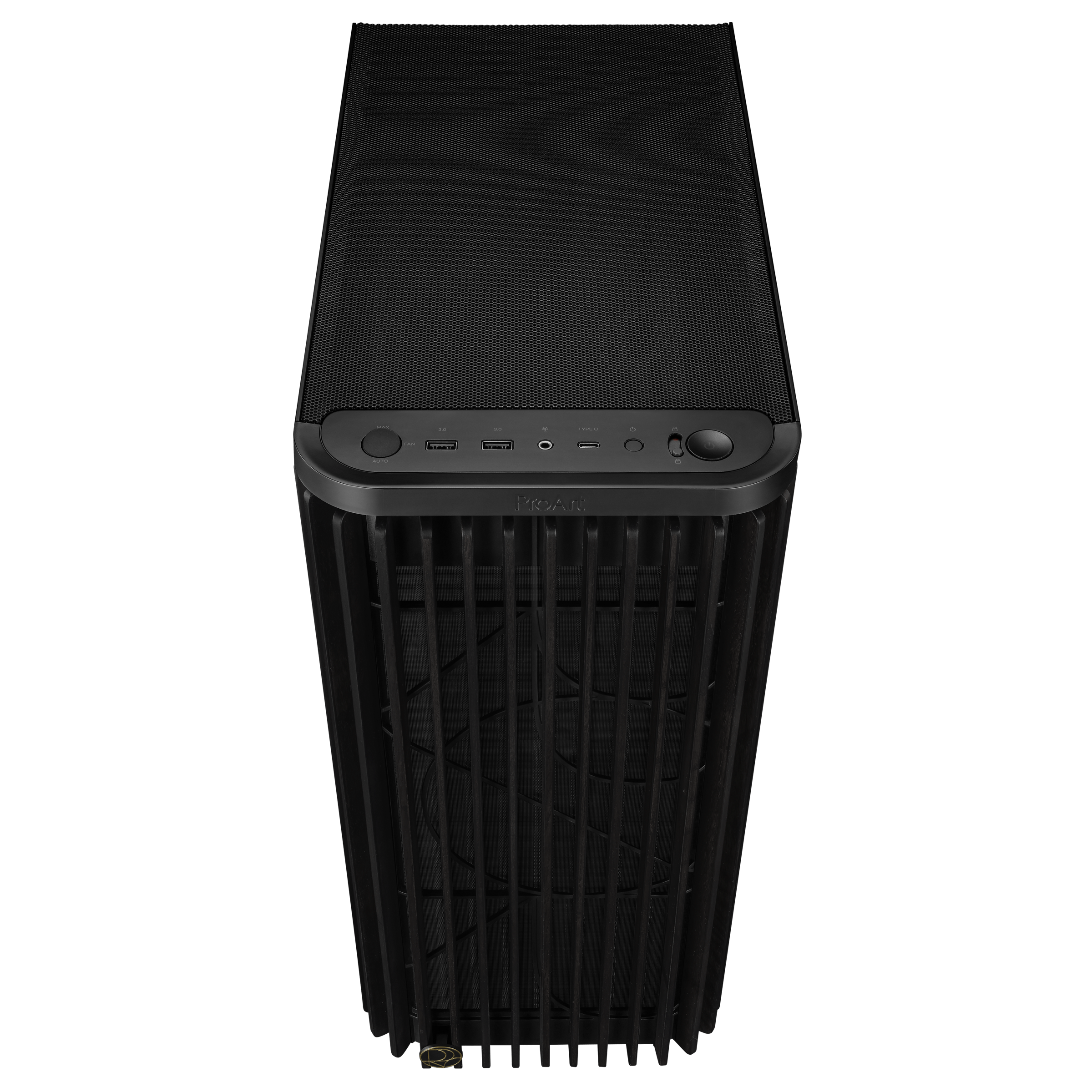 Корпус Asus PROART PA401 WOOD METAL (90DC00M0-B39010) [Midi Tower, 1 x 120 мм, 2 x 160 мм, черный]