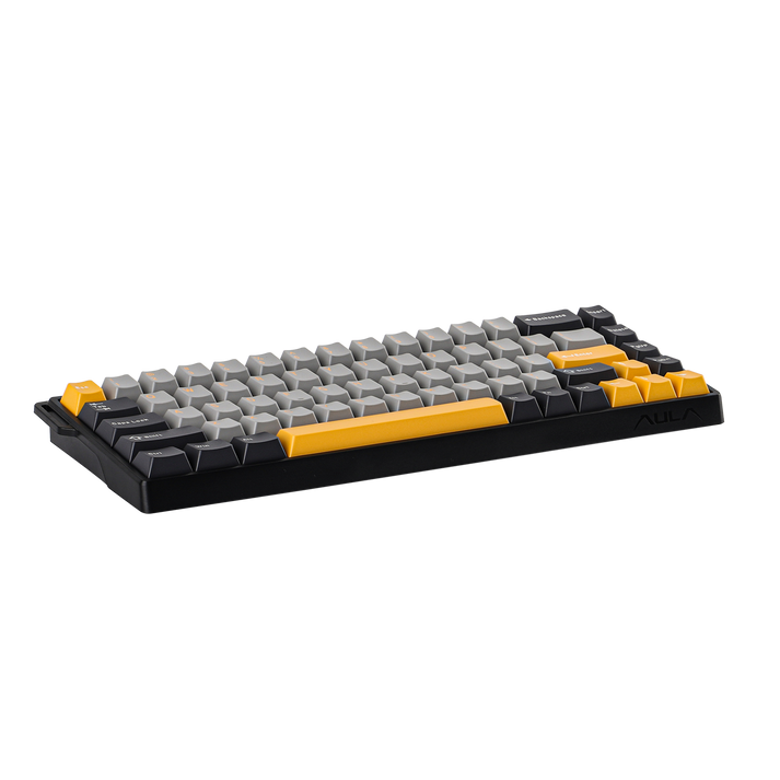 Клавиатура Aula WIN68 (WIN68HE MAX Dark Grey+Light Grey+Yellow) [Механическая, проводная, клавиш - 68, подсветка, черная]