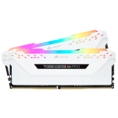 CORSAIR VENGEANCE RGB PRO 32GB (2x16GB) DDR4 3200 (PC4-25600) C16 1.35V Desktop Memory - White, 0840006620075