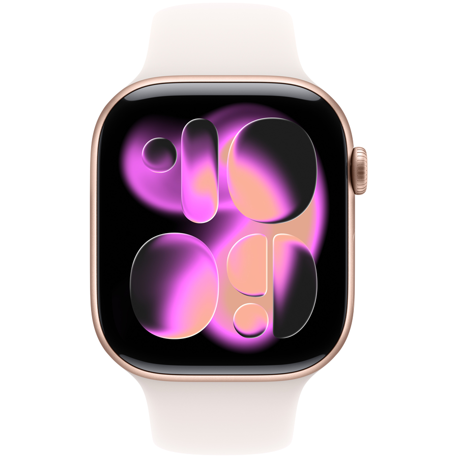 Apple Watch Series 11 GPS 46mm Rose Gold Aluminium Case with Light Blush Sport Band - S/M,Model A3333