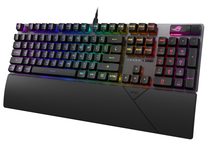 Клавиатура Asus XA12 ROG STRIX SCOPE II (90MP0350-BKRA00) [Механическая, проводная, клавиш -, подсветка, черная]