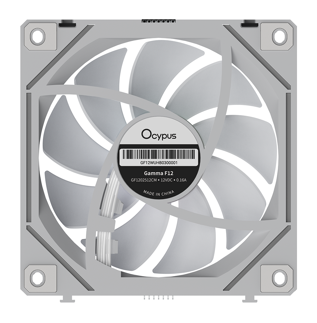 Вентилятор для корпуса Ocypus Gamma F12 UNI WH ARGB [123 x 120 мм, 1800 об/мин, 53 CFM, 31 дБ, PWM]