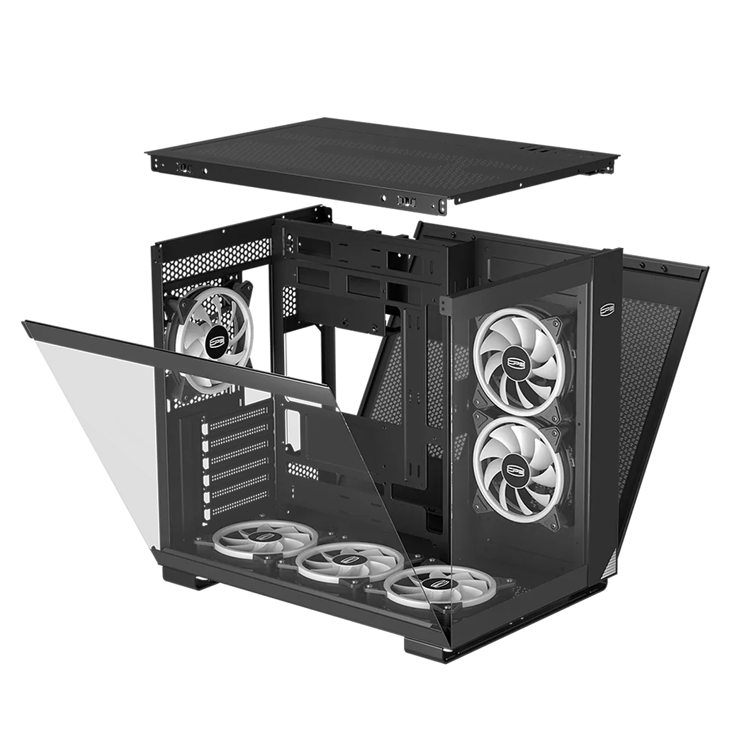 Корпус PCCooler C3T500 ARGB BK (C3-T500BKD6-GL) [Midi Tower, 6x 120 мм, черный]