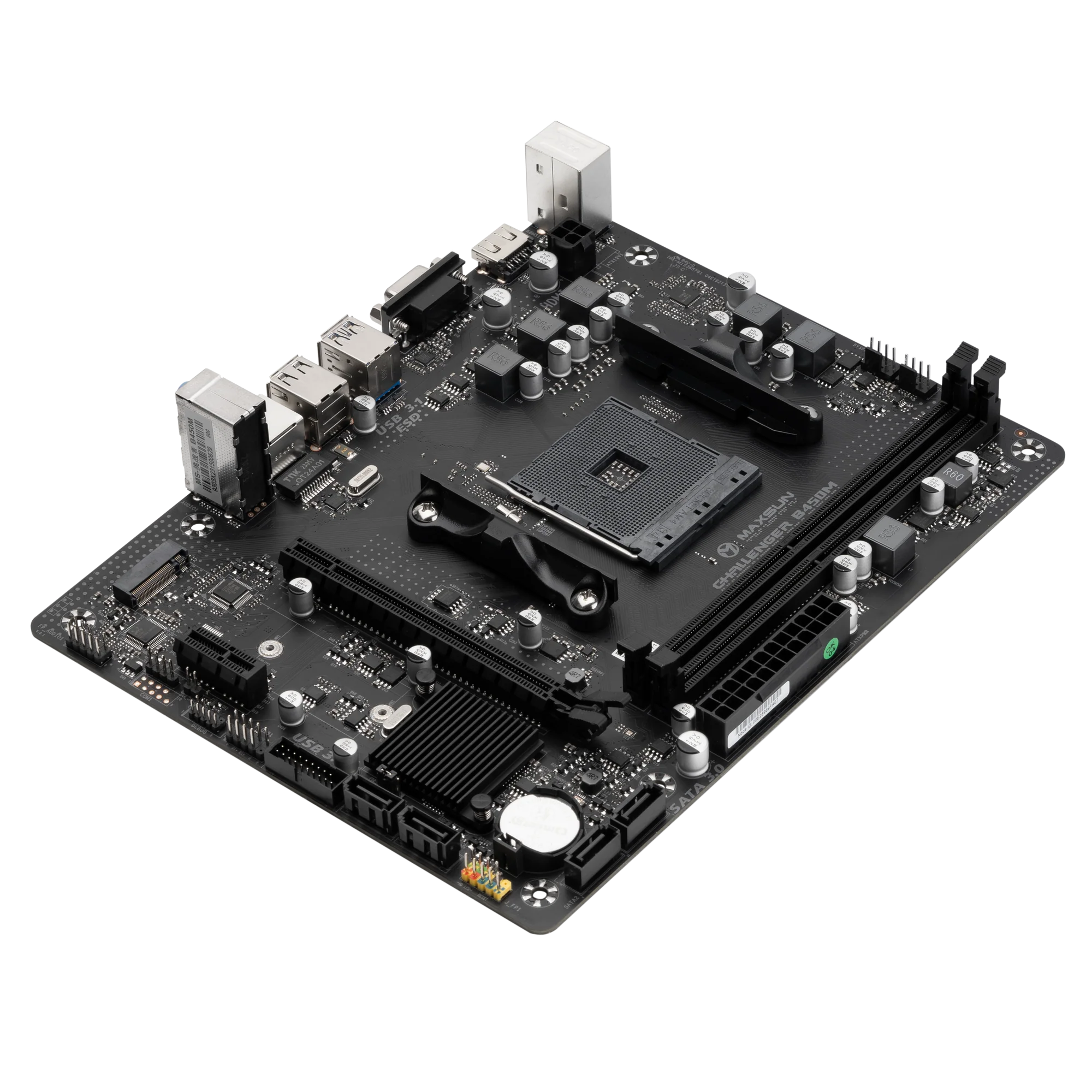 Материнская плата Maxsun Challenger B450M [AM4, AMD B450, 2xDDR 4, 1xM.2, 1xPCI-E x16, Micro-ATX]