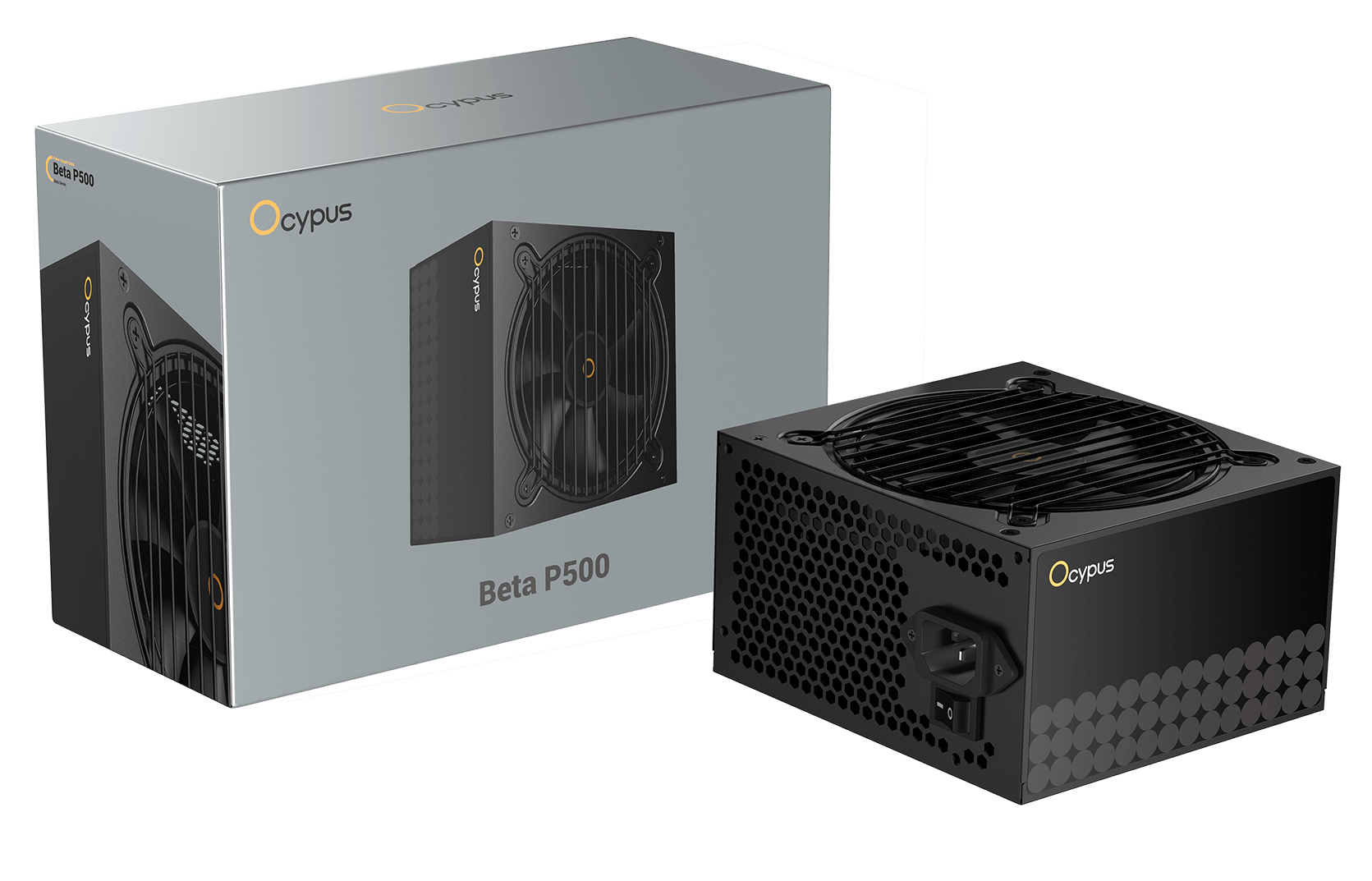 Блок питания Ocypus Beta P500 (Beta-P500-N1HDBK024X-EU) [500 Вт, 80 PLUS нет, 3x SATA, 2 x 6+2 pin PCIe, 2x 4+4 pin CPU, ATX]
