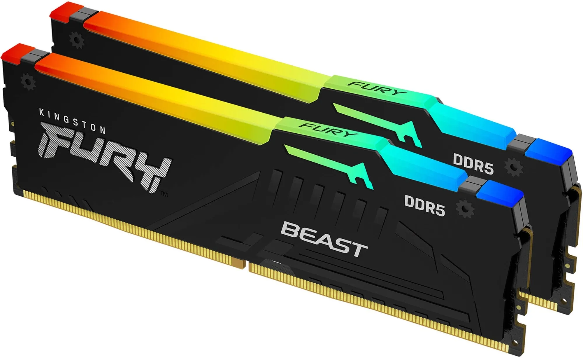 Комплект оперативной памяти Kingston Beast Black RGB (KF564C32BBEAK2-32) [32 ГБ, DDR 5, 6400 МГц, 1.4 В, подсветка, KIT]