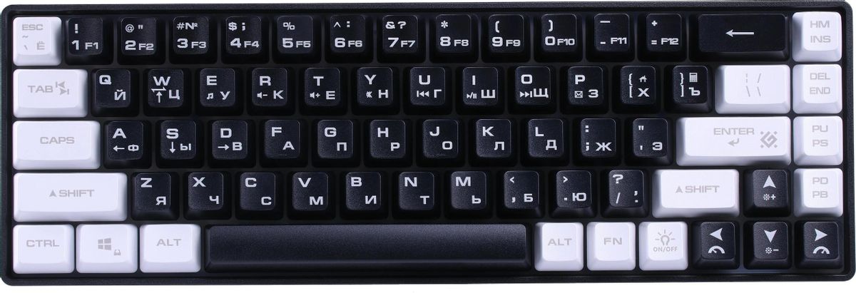 Клавиатура Defender Aris GK-349 (45344) [Мембранная, проводная, клавиш - 68, подсветка, черная]