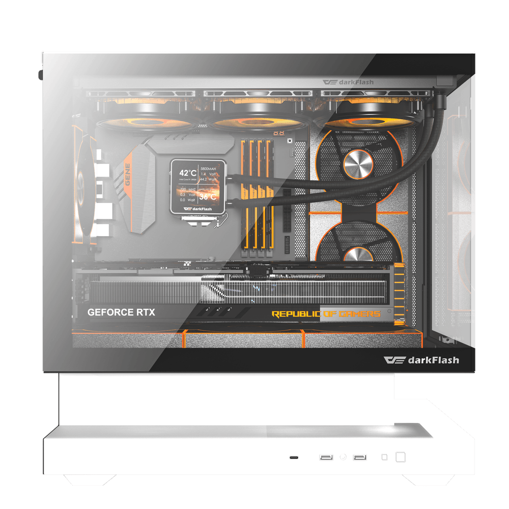 Корпус darkFlash F1 (DF-F1-WH) [Mini Tower, 6 x 120 мм ARGB, Белый]