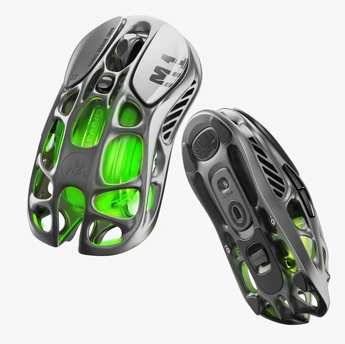 Мышь Gravastar Mercury M1 Pro [беспроводная, светодиодная, 26000 DPI, 1000 Гц подсветка, серая]