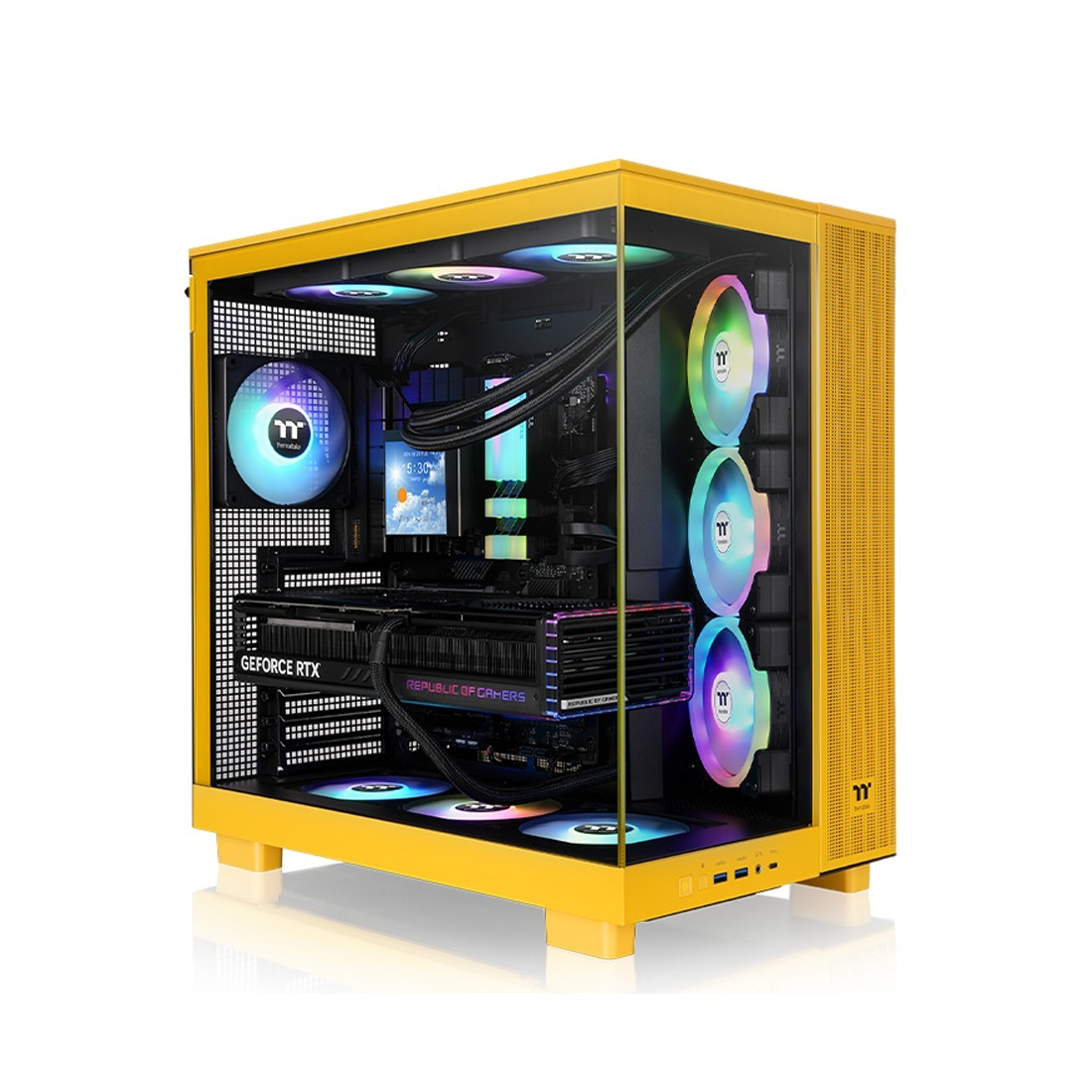 Корпус Thermaltake View 380 XL TG ARGB Bumblebee (CA-11E-00M4WN-00) [Midi Tower, 4 x 120 мм ARGB, желтый]