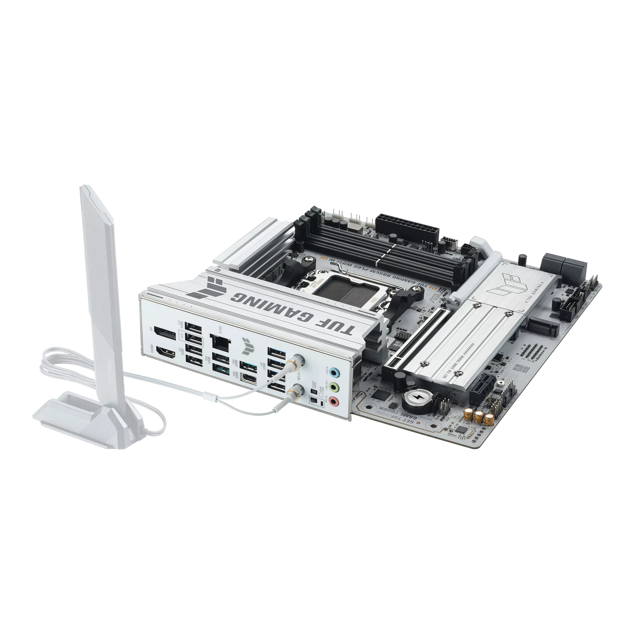 Материнская плата Asus TUF GAMING B850M-PLUS WIFI7 W (B850M-PLUS WIFI7 W) [AM5, AMD B850, 4xDDR 5, 3xM.2, 1xPCI-E x16, Micro-ATX]