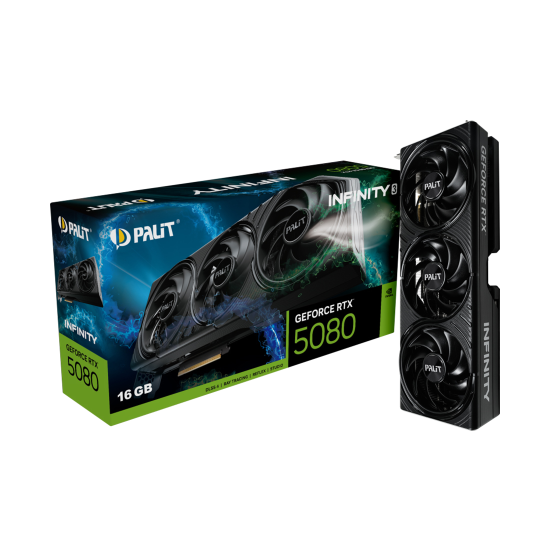 Видеокарта Palit RTX5080 INFINITY 3 (NE75080019T2-GB2035S) [16 ГБ, GDDR7, 256 бит, HDMI, DisplayPort (3 шт)]