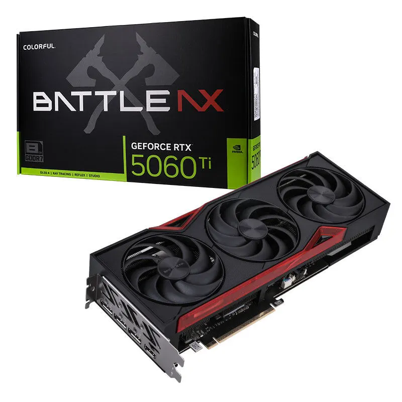 Видеокарта Colorful RTX 5060 Ti Battle AX 8GB-V [8 ГБ, GDDR7, 128 бит, HDMI, DisplayPort (3 шт)]