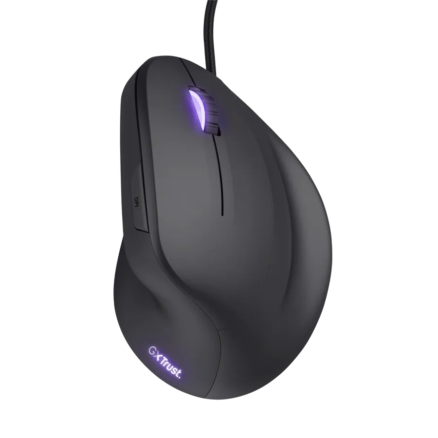 Мышь Trust GXT144 Rexx Ergonomic Vertical (22991) [проводная, светодиодная, 10000 DPI, 1000 Гц, подсветка, черная]