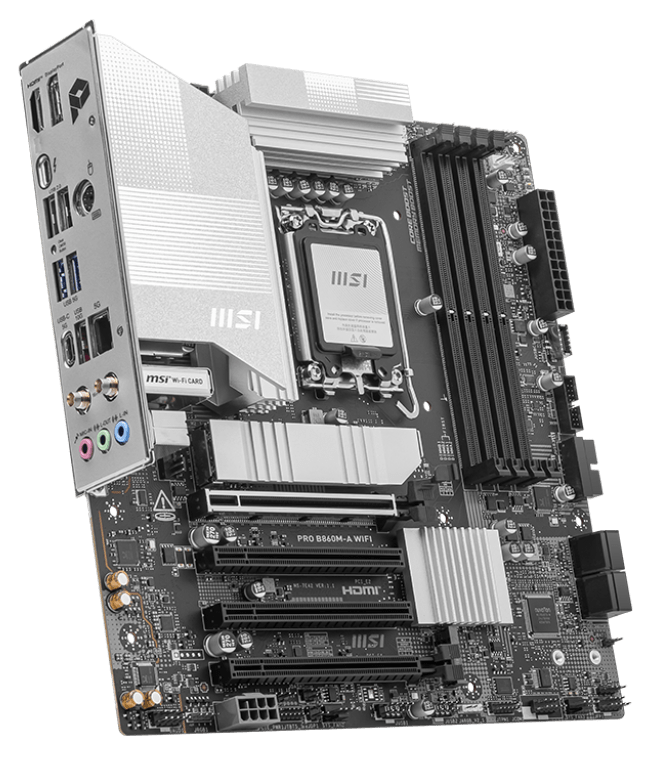 Материнская плата MSI PRO B860M-A WIFI [LGA 1851, Intel B860, 4xDDR 5, 3xM.2, 4xPCI-E x16, Micro-ATX]