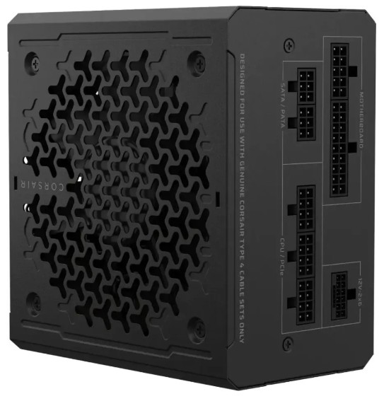 Блок питания Corsair RM750e (CP-9020295-EU) [750 В, 80 PLUS Gold, 6x SATA, 1 x 16 pin (12VHPWR), 3 x 6+2 pin PCIe, 2x 4+4 pin CPU, ATX]