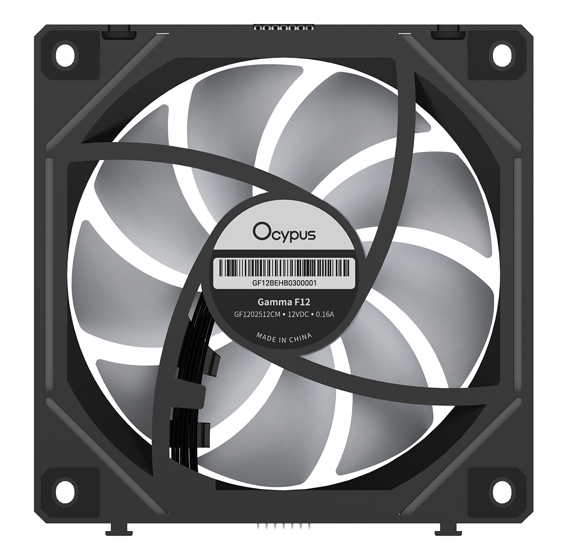 Вентилятор для корпуса Ocypus Gamma F12 UNI BK ARGB REVERSE BLADE [123 x 120 мм, 1800 об/мин, 53 CFM, 31 дБ, PWM]