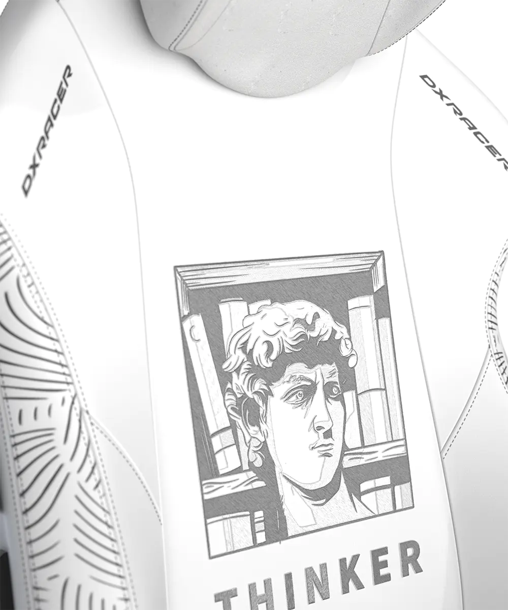 Игровое компьютерное кресло DXRacer Craft Standard F-23-Thinker (GC/LCF23LTA) Белый, Принт