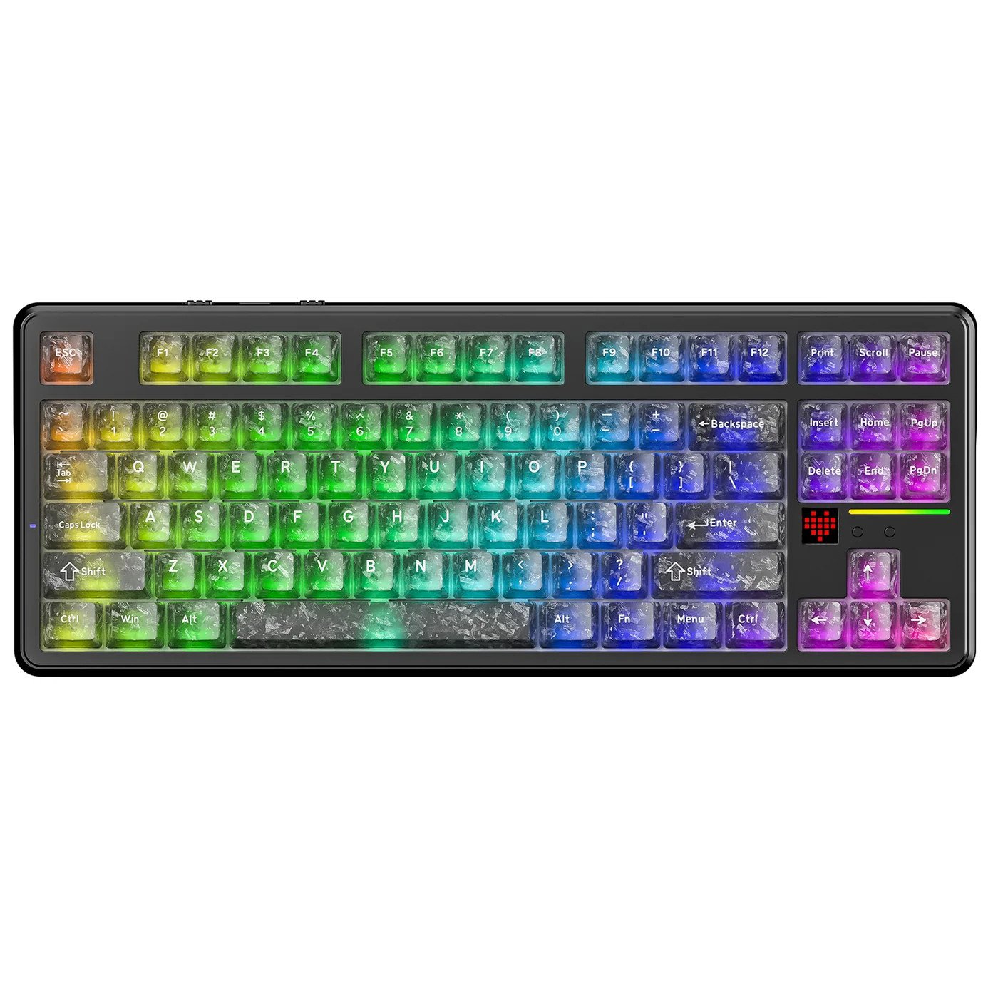 Клавиатура Attack Shark X87Ultra Forged Carbon, Mechanical, 87 keys, 2.4/BT/USB-C, EN, 10.000mAh