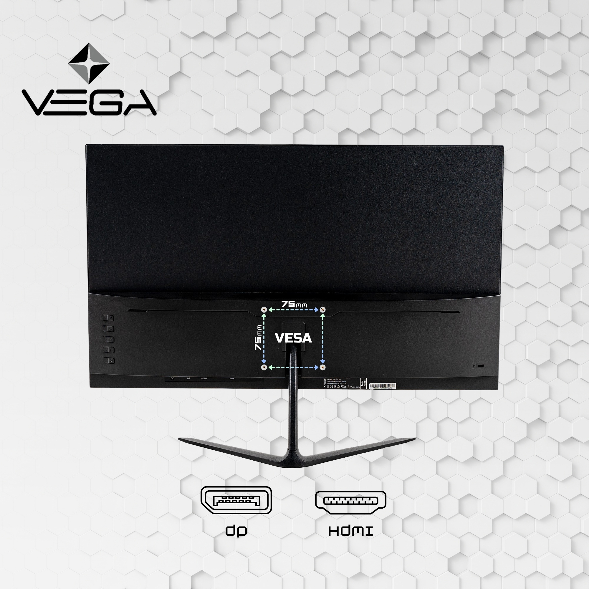 Монитор Vega VHF238-200CA [23.8", IPS, 1920x1080, 200 Гц, 2 мс, HDMI, DisplayPort]
