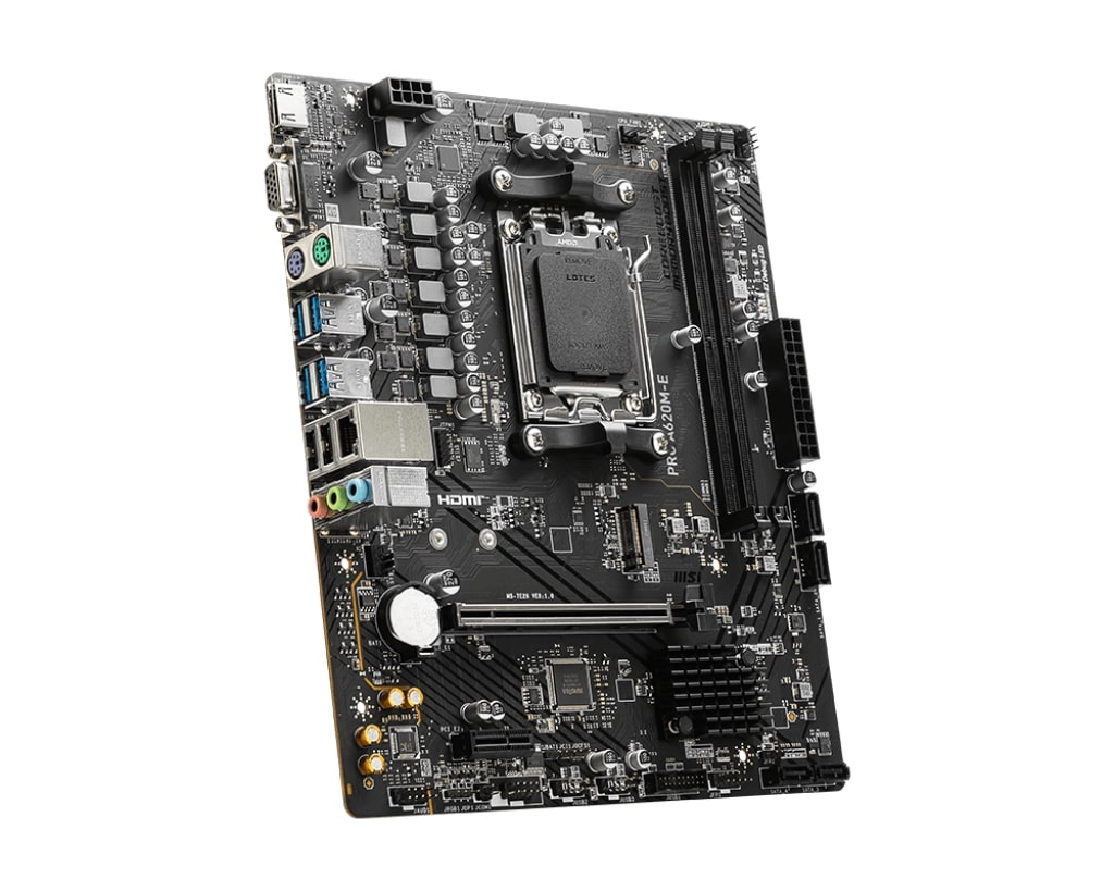 Материнская плата MSI PRO A620M-E [AM5, AMD A620, 2xDDR 5, 1xM.2, 1xPCI-E x16, Micro-ATX]
