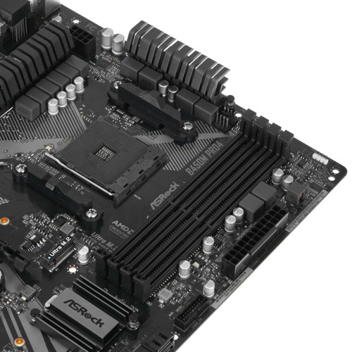 Материнская плата ASRock B450M PRO4 R2.0, AM4, AMD B450, 4xDDR 4, 2xM.2, 2xPCI-E x16, Micro-ATX