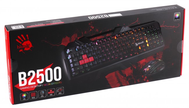 Клавиатура+мышь игровая Bloody B2500 USB, LED-подсветка клавиш, 1.8 m